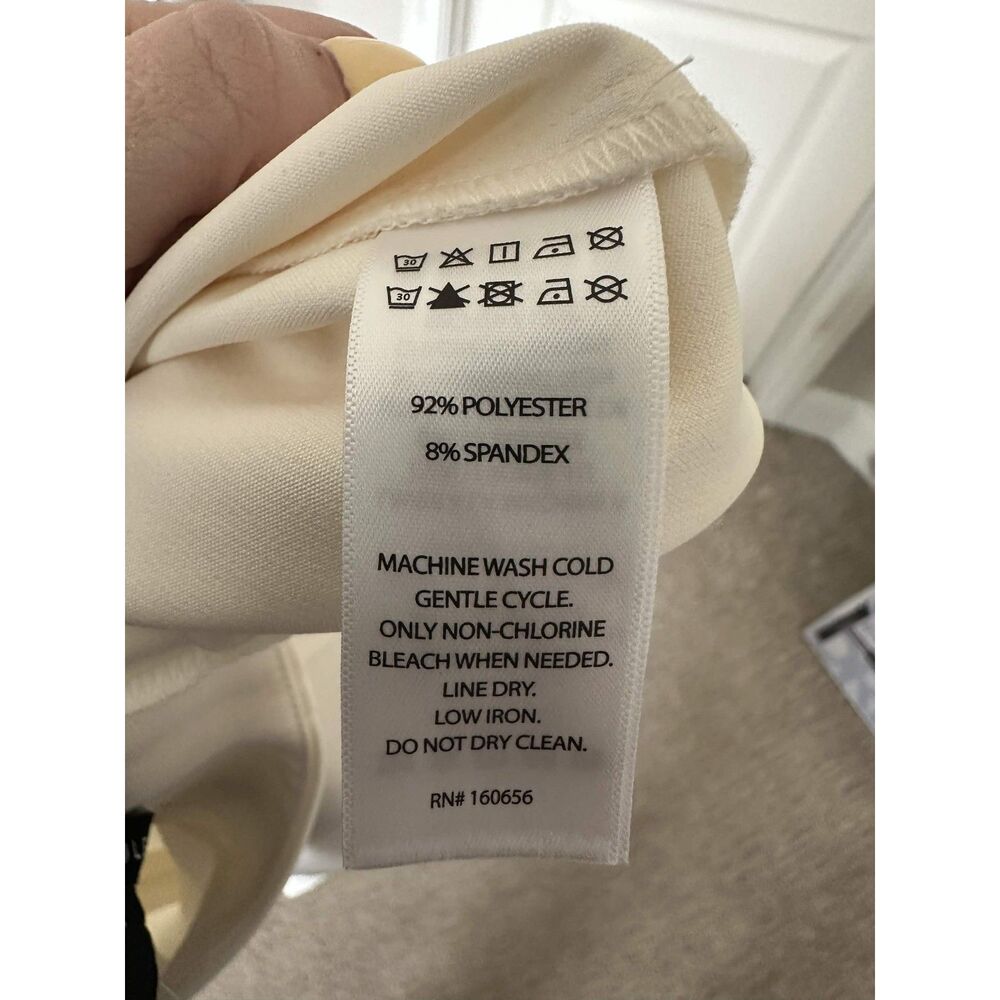 Sincerely Jules Off-White/Cream Wide Leg Trousers w/ Side Zip Size M Career Wear - Picture 8 of 9